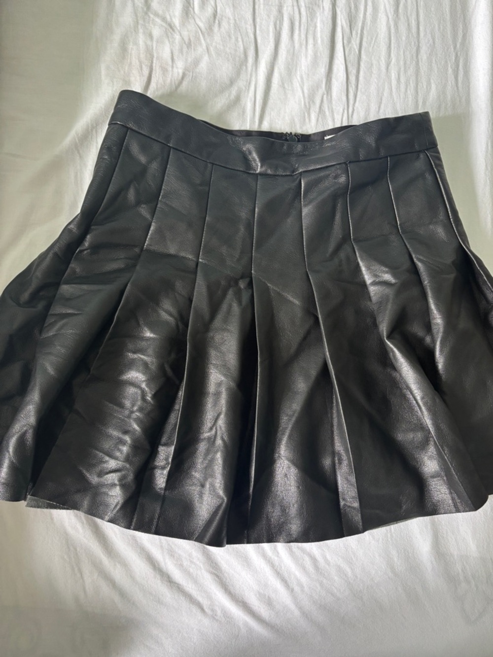 Sunday Best Black Faux Leather Skater Skirt